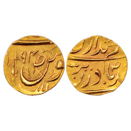 Cis-Sutlej State , Patiala, Yadvindar Singh (1937-1948 AD), Gold 2/3 Mohur, 7.45g. VS (19)