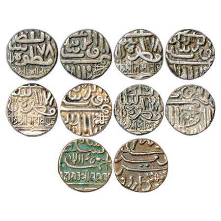 Kutch, Silver Kori (5), frozen AH 978, 1x Bharmalji I, 1x Tamachiji, 1x, Raydhanji I, 1x P
