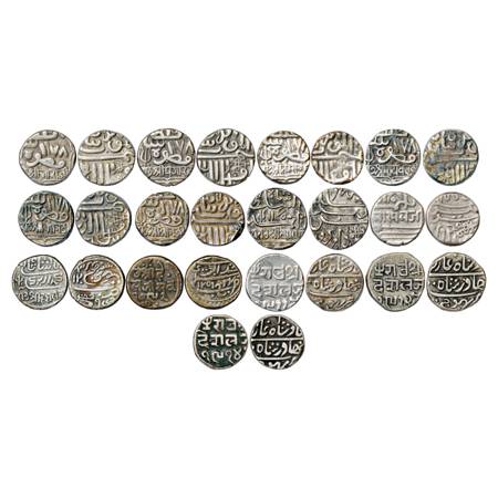 Kutch, Silver Kori (13), 1x Bharmalji I, AH 978, 1x Khengarji II, AH 978, 1x Tamachiji, AH