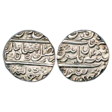 Mysore , Krishnaraja Wodeyar (1810-1868 AD), Silver Rupee, Mysore Mint, RY 48, in the name