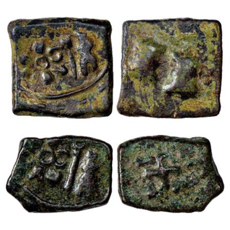 Gujarat-Saurashtra (2), uninscribed die-struck Copper Coin of 'Ujjain' type (100-50 BC), 5