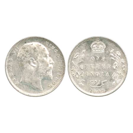 Edward VII, Silver Rupee, 1903, Bombay Mint, PR 198. Uncirculated, Very Scarce.