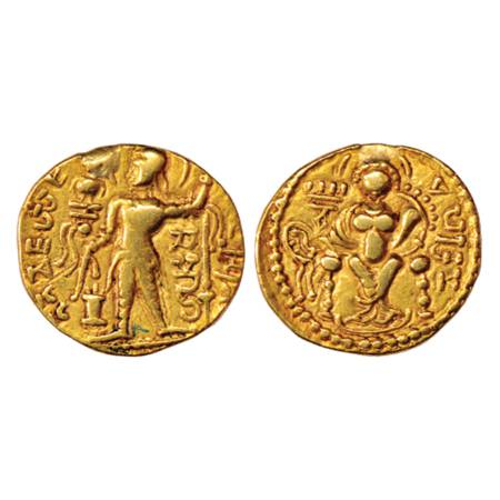 Gupta Empire, Samudra Gupta (350-375 AD), Gold Dinar, 'Standard' type, Altekar Class I, va