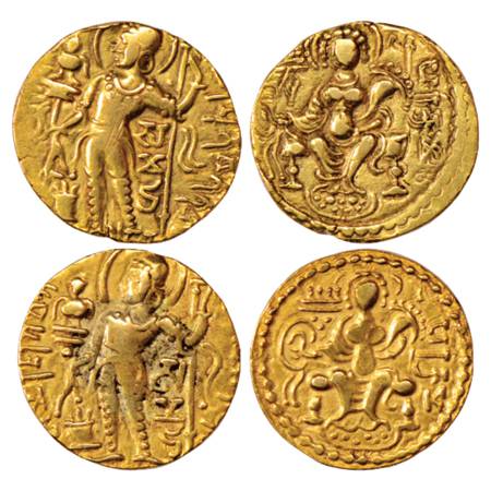 Gupta Empire, Samudra Gupta (350-375 AD), Gold Dinar (2), 'Standard' type, (A) Altekar Cla