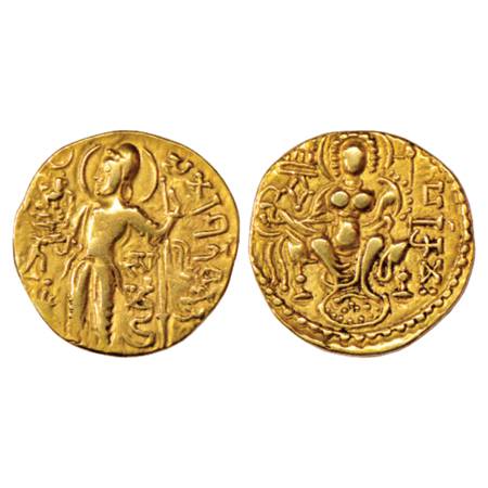 Gupta Empire, Samudra Gupta (350-375 AD), Gold Dinar, 'Standard' type, Altekar Class I, va