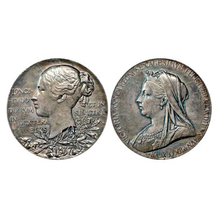 Victoria , Diamond Jubilee Medal, 1837-1897, Silver 83.82g. Obv: Young bust of the Queen V