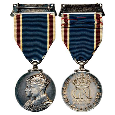 George VI , Coronation Medal, 12th May 1937, Silver, 30.26g. Obv: Conjoined effigies of Ki