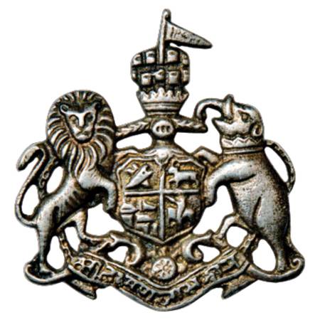 Bharatpur State , Silver, 6.61g. Coat of Arms, (1) Two Katarts in saltire, (2) Acow statan