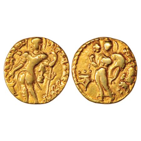 Gupta Empire, Samudra Gupta (350-375 AD), Gold Dinar, 'Kacha' type, Altekar var. A, 7.40g.