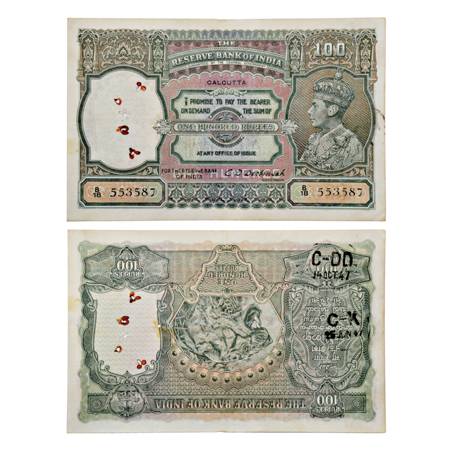 British India , George VI, 100 Rupees, ND (1938), Calcutta Circle, signed by C.D. Deshmukh
