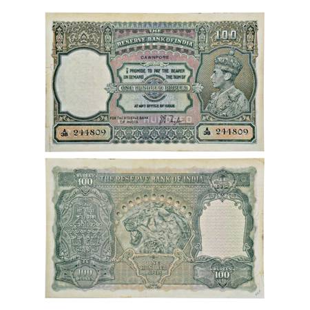 British India , George VI, 100 Rupees, ND (1938), Cawnpore Circle, signed by J.B. Taylor, 