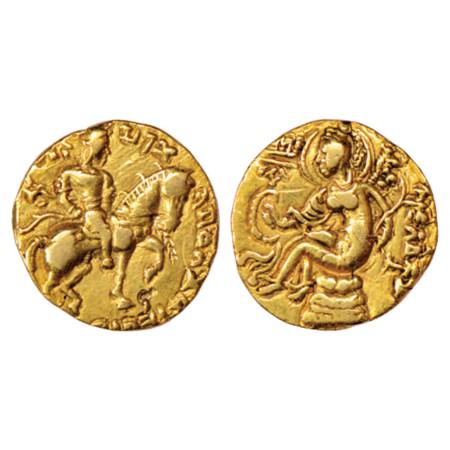 Gupta Empire, Chandra Gupta II (375-415 AD), Gold Dinar, 'Horseman' type, Altekar Class II