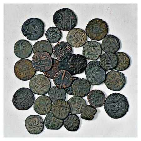 A group of 35 Copper Coins of Princely State , includes 2x Bhavnagar, 16x Janjira Island a