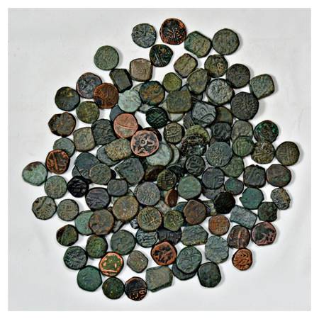 A group of 130 Copper Coins , includes Sultanate, Mughal, State, etc. Various denomination