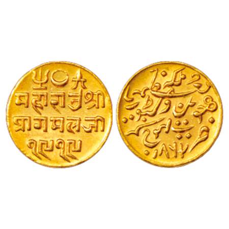 Kutch, Pragmalji II (1861-1875 AD), Gold 25 Kori, 4.66, in the name of Queen Victoria, VS 