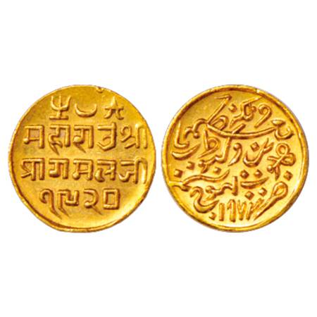 Kutch, Pragmalji II (1861-1875 AD), Gold 25 Kori, 4.65g, in the name of Queen Victoria, VS