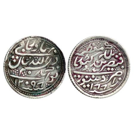 Radhanpur, Bismillah Khan (1874-1895 AD), Silver Rupee, AH 1298/AD 1881, KM 29. Well centr