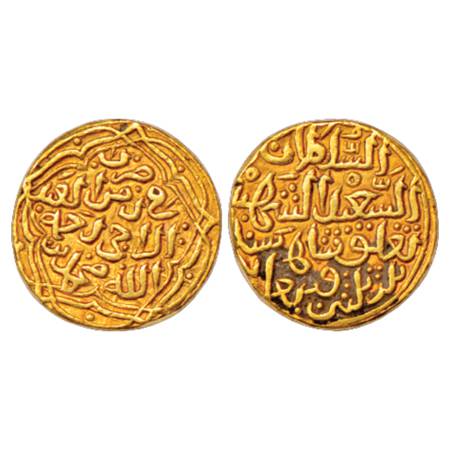 Sultans of Delhi, Tughlaqs, Muhammad bin Tughlaq (1325-1351 AD), Gold Tanka, 'Fi Zaman / a