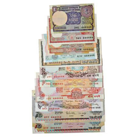 Republic of India, Set of 11 Fancy Number Notes, 1 Rupee to 100 Rupees, signed by various 