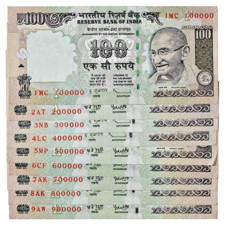 Republic of India, Set of 9 Fancy Number Notes, 100 Rupees, signed by Y.V. Reddy and D. Su