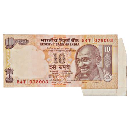 Republic of India, 10 Rupees, Error Note, signed by C. Rang Rajan, Serial No.: 84T 078003,