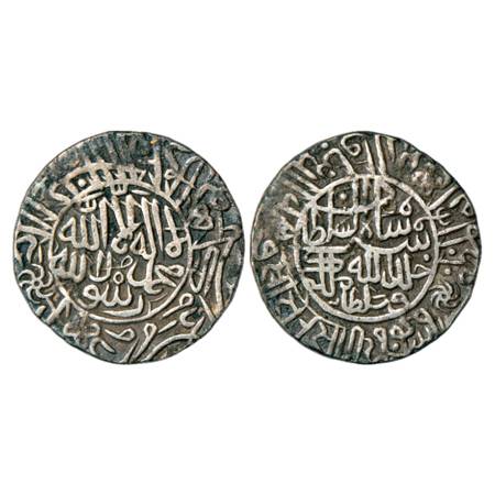 Sultans of Delhi, Suris, Sher Shah (1538-1545 AD), Silver Rupee, 'Mintless' type (Agra- Gw