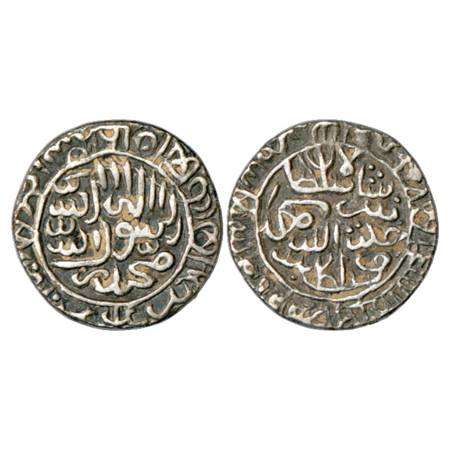 Sultans of Delhi, Suris, Sher Shah (1538-1545AD), Silver Rupee, 'Mintless' type (Agra-Gwal