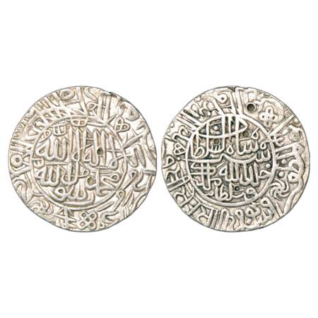 Sultans of Delhi, Suris, Sher Shah (1538-1545 AD), Silver Rupee, Mintless (circular areas)