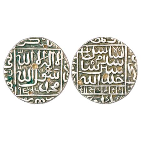Sultans of Delhi, Suris, Islam Shah (1545-1552 AD), Silver Rupee, Chunar Mint, AH 953 ('3'