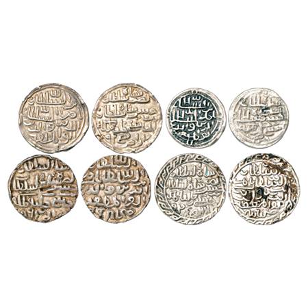 Sultans of Bengal, Nasir al-Din Nusrat Shah (1519-1531 AD), Silver Tanka (4), 2x Dar al-Da
