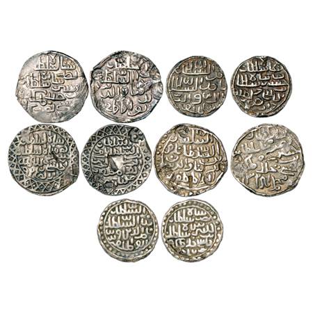 Sultans of Bengal, Nasir al-Din Nusrat Shah (1519-1531 AD), Silver Tanka (5), 2x Dar al-Da