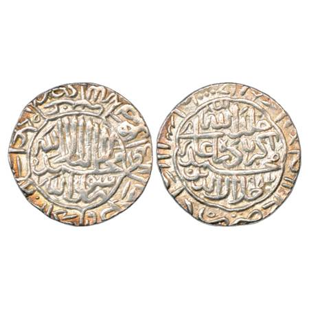 Akbar (1556-1605 AD), Silver Rupee, Dar ul-Sultanat Ahmadabad Mint, AH 982. Obv: Kalima. R