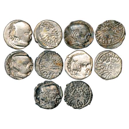 Western Kshatrapas, Vishvasena s/o Bhartrudaman (293-304 AD), Kardamaka Family, Silver Dra