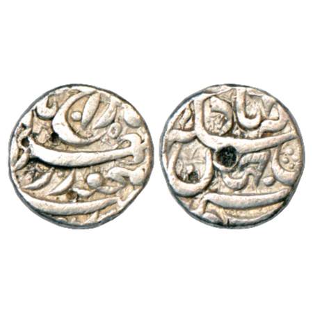Akbar (1556-1605 AD), Silver ½ Rupee, Allahabad Mint, rebellion issue of Jahangir, KM 68.1