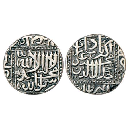 Akbar (1556-1605 AD), Silver Rupee, Anhirwala Pattan Mint, AH 984, KM 80.4. Very Fine, Rar