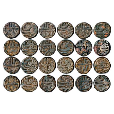 Akbar (1556-1605 AD), Copper Dam (12), Delhi Mint, Complete set of 12 Different months, KM