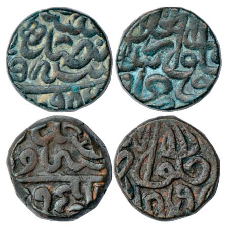 Akbar (1556-1605 AD), Copper Dam (2), (a) Dar al-Khilafah Dogaon Mint, AH 984, 20.87g. Obv