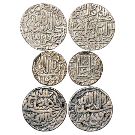 Akbar (1556-1605 AD), Silver Rupee (3), (a) Dar ul-Khilafat Jaunpur Mint, AH 975, Liddle A