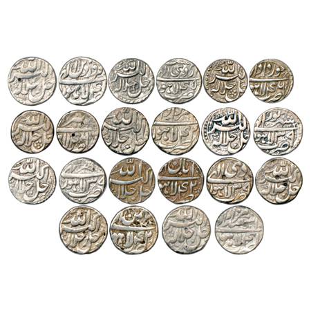 Akbar (1556-1605 AD), Silver Rupee (11), Lahore Mint, Farwardin, Ardibihist, Khurdad, Tir,