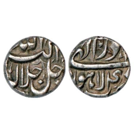 Akbar (1556-1605 AD), Silver ¼ Rupee, 2.83g, Lahore Mint, Azar 49, KM 58.2. Very Fine+, Ra