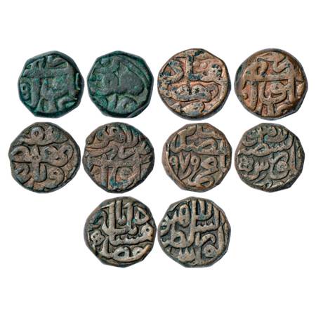 Akbar (1556-1605 AD), Copper Dam (5), (a) Lahore Mint, 'Adl Fulus' type, AH 97(5/6?), 20.4