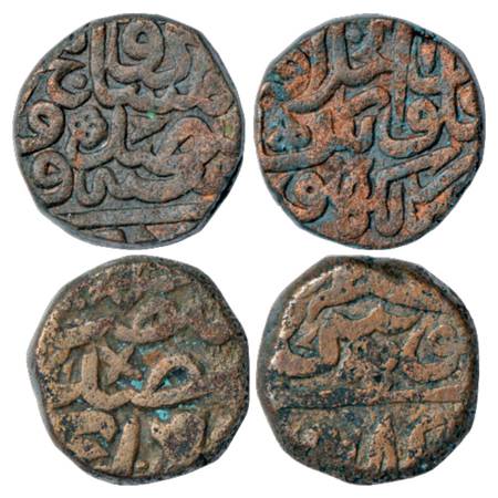 Akbar (1556-1605 AD), Copper Dam (2), (A) Khitta Lakhnau Mint, AH 96(4), 19.47g. Obv: Date