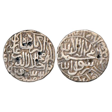 Akbar (1556-1605 AD), Silver Rupee, Narnol (partly visible) Mint, AH 968, 11.21g. Very Fin