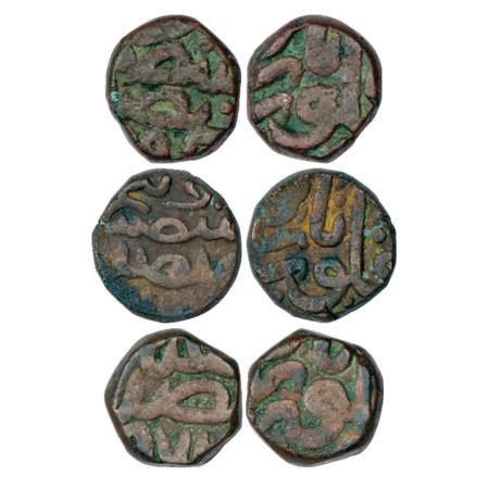 Akbar (1556-1605 AD), Copper ½ Dam (3), Narnol Mint, AH 96(3), 10.30g. AH 965, 10.31g and 