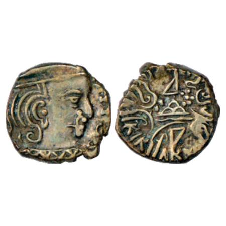 Western Kshatrapas, Svami Rudrasimha III s/o Svami Satyasimha (378-385 AD), Silver Drachma