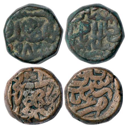 Akbar (1556-1605 AD), Copper Dam (2), (a) Salimabad Dakhil Ajmer Mint, AH 982, 20.37g. Obv