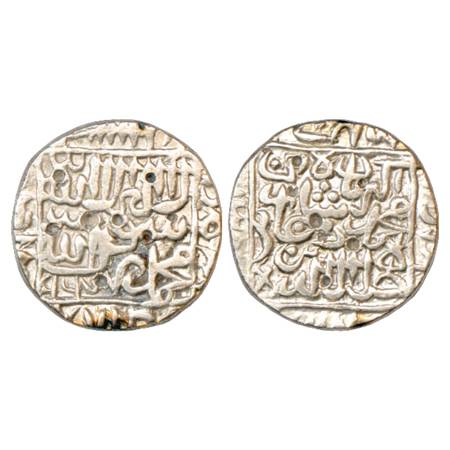 Akbar (1556-1605 AD), Silver Rupee, Shergarh Mint (at top), AH 967, Liddle Akbar S1. Test 