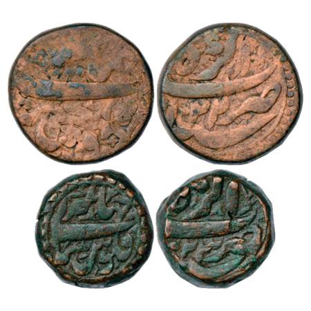 Jahangir (1605-1627 AD), Copper Dam (2), Agra Mint, (A) 20.04g, AH 1022, counter struck on
