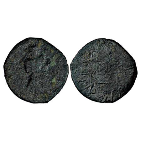 Parata Rajas of Sindh and Baluchistan, Koziya son of Kozana (200-225 AD), Copper di-Drachm