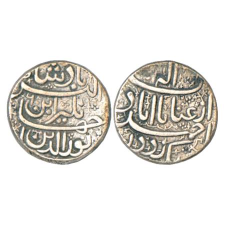 Jahangir (1605-1627 AD), Silver Sawai Rupee (25% heavy weight), 14.15g. Ahmadabad Mint, 'I